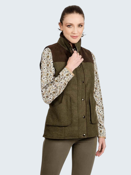 Women's Pure Woolen Olive Gilet